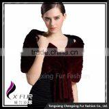 CX-B-106D 2016 Chinese Fashion Women Scarf Wholesale Rex Rabbit Fur Shawl thumbnail-4