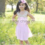 2017 Christmas Dress Chiffon With Gold Sequin Collar Dress Baby Kids Summer Dress thumbnail-2