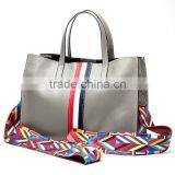 Top-Grade Simple Design Leather Hand Bags Color Straps Women Tote Handbag thumbnail-3
