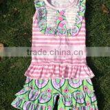 Summer Girls Sets New Arrivals 2016 Little Girls Boutique Remake Clothing Set Girls Cute Stripes and Greenshorts Ruffle Sets thumbnail-6