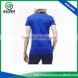 Popular Design Ladies Blue Color 95 Cotton /5 Elastane T-shirt With Deep v Neck t Shirts thumbnail-3