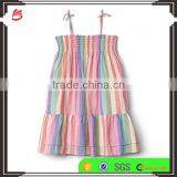 Baby clothes 2017 smocked custom baby clothing Wholesale summer kids girl stripe tier smock dress