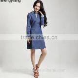 Formal Long Sleeve Denim Jeans A-line Luxury Dress thumbnail-2