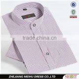 Chinese Mao Band Mandarin Collar Short Sleeve Dress Shirt thumbnail-1