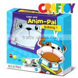 DIY Toy Kit Artist Canvas Set Color Your Animal Pal Bulldog thumbnail-2