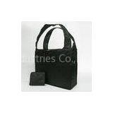 Black Recycled Shopping Bags, Reusable Screen Printing Polyester Fabric Foldable Bag thumbnail-1