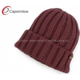 Multi Color 100% Acrylic Beanie Winter Hats With Metal Logo On Front