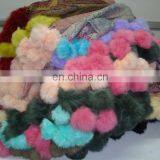 100% Viscose Shawls/Viscose Jamawar Shawls With Genuine Fur Balls 2017 thumbnail-1