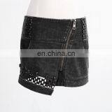 Black Vintage Denim Mini Skirt Q-218 Punk Rave thumbnail-1