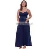 Kate Kasin Sexy Womens Comfortable Spaghetti Straps V-Neck Navy Maxi Maternity Dress KK000674-3 thumbnail-2