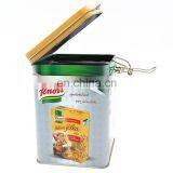 China Wholesale 105x105x155MM Food Safe Empty Metal Tin Can Container With Metal Lock Closing thumbnail-4