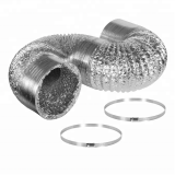 HVAC System Dryer Vent Hose Aluminum Flexible Duct 4'' 10 Feet Ventilation Kit 2 Clamps Included thumbnail-1