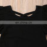 Girl's Black Short-sleeved Blouse Leopard Print Pantsuit Direct From Factory 3 Piece Girl Boutique Summer Suit thumbnail-2