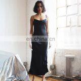 Wholesale Silk Summer New Women's Boat Neckline Strapless Sexy Slim Long Dress thumbnail-2