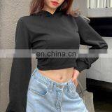 LAITE H2029 Amazon Best Sellers Comfortable Custom Autumn Women Backless Bandage Crop Top Hoodies thumbnail-6