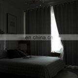 Wholesale Cheap Black White Checked Printing Polyester Sound Proof Shading Blackout Blind Readymade Window Curtain thumbnail-6