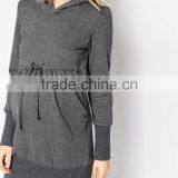 High Quality Custom Autumn Pregnant 100 Cotton Grey Long Style Cotton Maternity Hoodie thumbnail-4