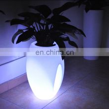 Waterproof led illuminate glowing flower pot /outdoor plastic flower vase