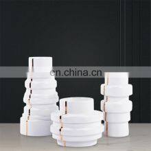 Direct Manufacturer Bright White And Gold Luxury Flower Vases Big Golden Ceramic Vase For Home Decoration thumbnail-2