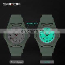Sanda 6018 Casual Men Brand Quartz Wrist Watches Aanlog Luminous Resin Strap Water Resistant Fashion Men Hand Watch thumbnail-4