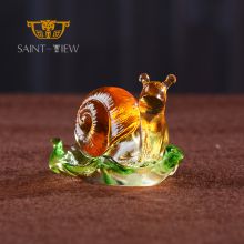 Snail Sculpture Animal Artwork Incense Inserted Asian Zen Clear Design Table Decoration