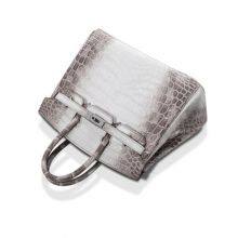 Gradient Himalayan Platinum Imported Nile Crocodile Leather Women's Handbag 25CM Support Customization thumbnail-3