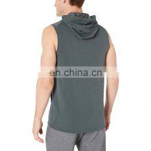 Mens Fitness Hoodies Custom Logo Label Gym Fitness Sleeveless Hoodie Style Pullover thumbnail-5