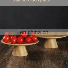 Kitchen & Tabletop Bamboo Tall Cake Display Tray Dessert Snack Pallet Dried Fruit Snack Bread Tasting Plate thumbnail-5