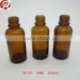 30ml e liquid empty glass bottle with tamper evident seal