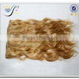 Wholesale Brazilian Virgin Human Hair Natural Wave Curly Blonde Clip in Hair Exxtensions thumbnail-4