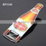 Promotion Vietnam Saigon Souvenirs Bottle Shaped Printing Stainless Steel Metal Custom Beer Shape Opener thumbnail-2