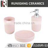 Fashion Design Pink Ceramic Bathroom Accessories Set thumbnail-1
