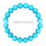 Gorgeous 10mm 7.5 Inch Blue Turqoise Gemstone Bangle Bracelet (Jewelry Box is Not Included) thumbnail-1