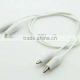 White Color Small Alligator Clip Cable/Crocodile Clip Cable
