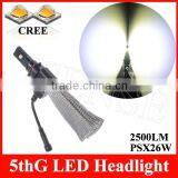 LED HEAD LIGHT 2500LM PSX26W WIDE COOLING AREA COOPER BELT HEAT SINK HIGH EFFICIENCY