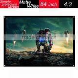 Hot Selling Simpl Matte White 84 Inch Multimedia Projector and Screen