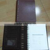 A4/A5 pu leather portfolio,custom leather embossed portfolio,portfolio with 9 rings