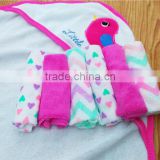 New patterns soft thin baby bathrobe towel gift set