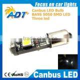 Canbus Error-free T10 Ba9s 3 Led Bulb White Color