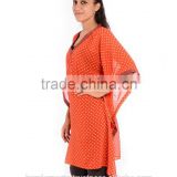 Georgette polka dot Printed ponchos dress & mini kaftan beachwear dresses
