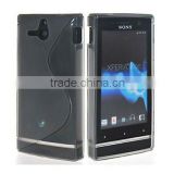 Grey S-line Gel silicon Case Rubber Skin Tpu Cover for sony ST25i Xperia U