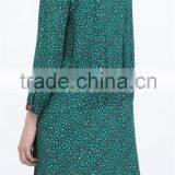 2015 Summer Long Sleeve Pleat With Zipper Front Placket Print Rayon Fashion Dress - SYK15024 thumbnail-4