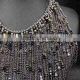 Water Drop Tassel Collar Necklace For Women Crystal Bead Brand Necklace Fashion Jewelry thumbnail-5