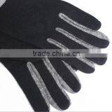 Knitted Wool And Leather Gloves Wool Women's Gloves Black Grey Blend thumbnail-3