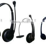 call center RJ11 monaural headset headphone with QD cord/volume control/mute function
