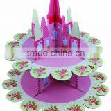 2 tire corrugated paper tea party designed wholesale cake stand