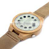 China 100% Genuine Leather Band Watch Japan Movement Wood Watch thumbnail-2