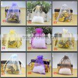 In Stock Mixed Color Wholesale Custom Printed Logo Gift Drawstring Jewelry Organza Pouch