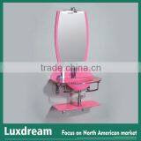 Pink Bathroom Vanity Bathroom Glass Furniture for Girl Room