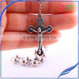 Jerusalem Round Silver Bead Catholic Rosary thumbnail-6